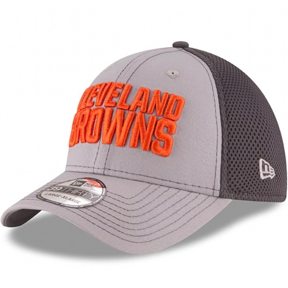 New Era Cleveland Browns Grayed Out Neo 2 39THIRTY Flex Hat Mens L/XL Grey flex